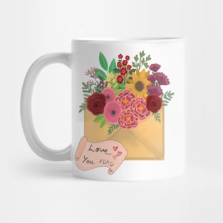 Love you flower mail Mug